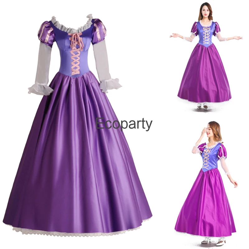 New Women Princess Rapunzel Cosplay Costume Halloween Party Fancy Purple Lace Up Ball Gown Party Deluxe Clothes Woman Frock
New Women Princess Rapunzel Cosplay Costume Halloween Party Fancy Purple Lace Up Ball Gown Party Deluxe Clothes Woman Frock