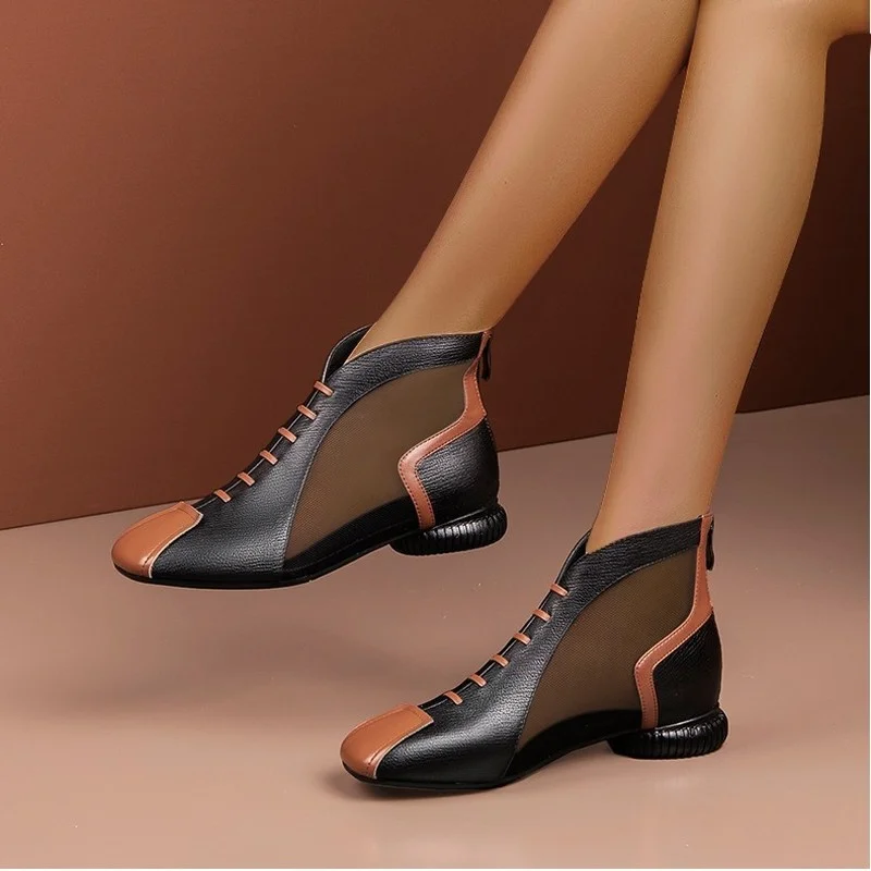2022 New Coarse Heel Spring and Autumn Sandal New Small Square Head Low Heel Cool Boots Spell Color Roman Gauze Women's Shoes
2022 New Coarse Heel Spring and Autumn Sandal New Small Square Head Low Heel Cool Boots Spell Color Roman Gauze Women's Shoes
