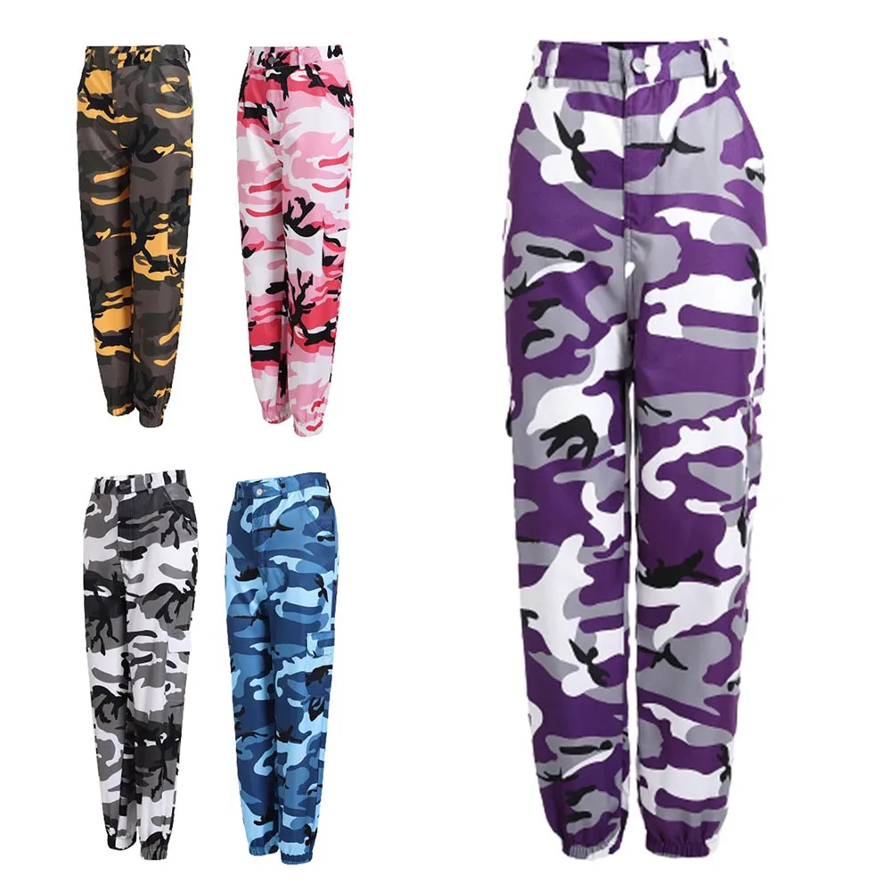 

Women's Camouflage Printed Harem Pants Elastic Foot Cuff Sports Baggy Trousers High Waist for Spring Summer Jogger Pants Newly