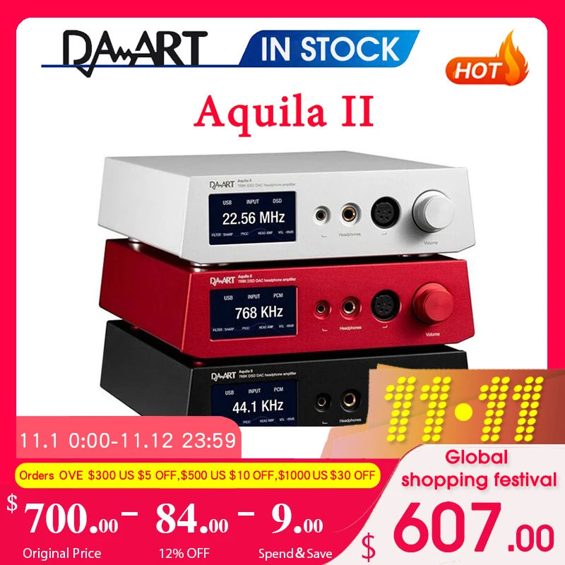 DAART Yulong Aquila II DAC Amplifier ESS9038PRO Balanced Decoding Preamp Headphone Amplifier All-in-one 32Bit PCM768kHz DSD512
DAART Yulong Aquila II DAC Amplifier ESS9038PRO Balanced Decoding Preamp Headphone Amplifier All-in-one 32Bit PCM768kHz DSD512
