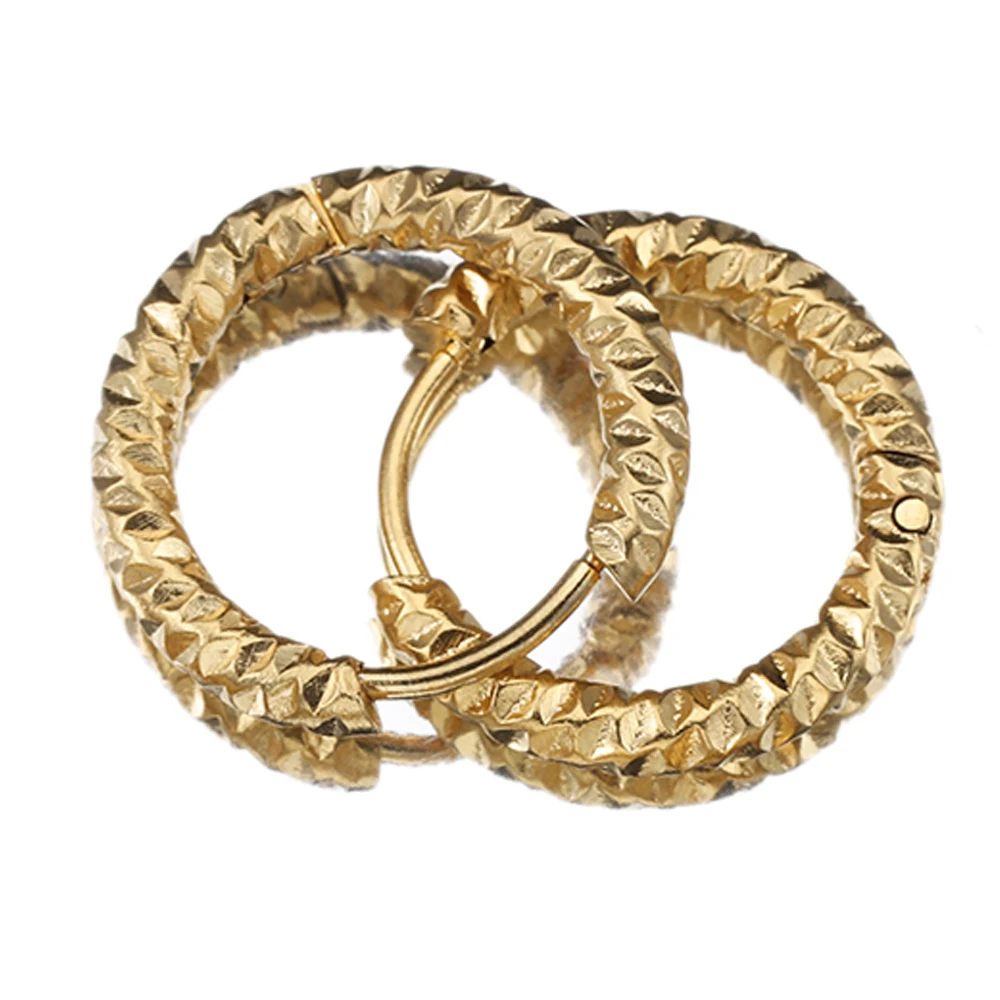 6pcs Stainless Steel Round Embossing Ear Rings Gold Plated Spring Earrings Hoops for Women Exquisite Luxury Jewelry Making DIY
6pcs Stainless Steel Round Embossing Ear Rings Gold Plated Spring Earrings Hoops for Women Exquisite Luxury Jewelry Making DIY