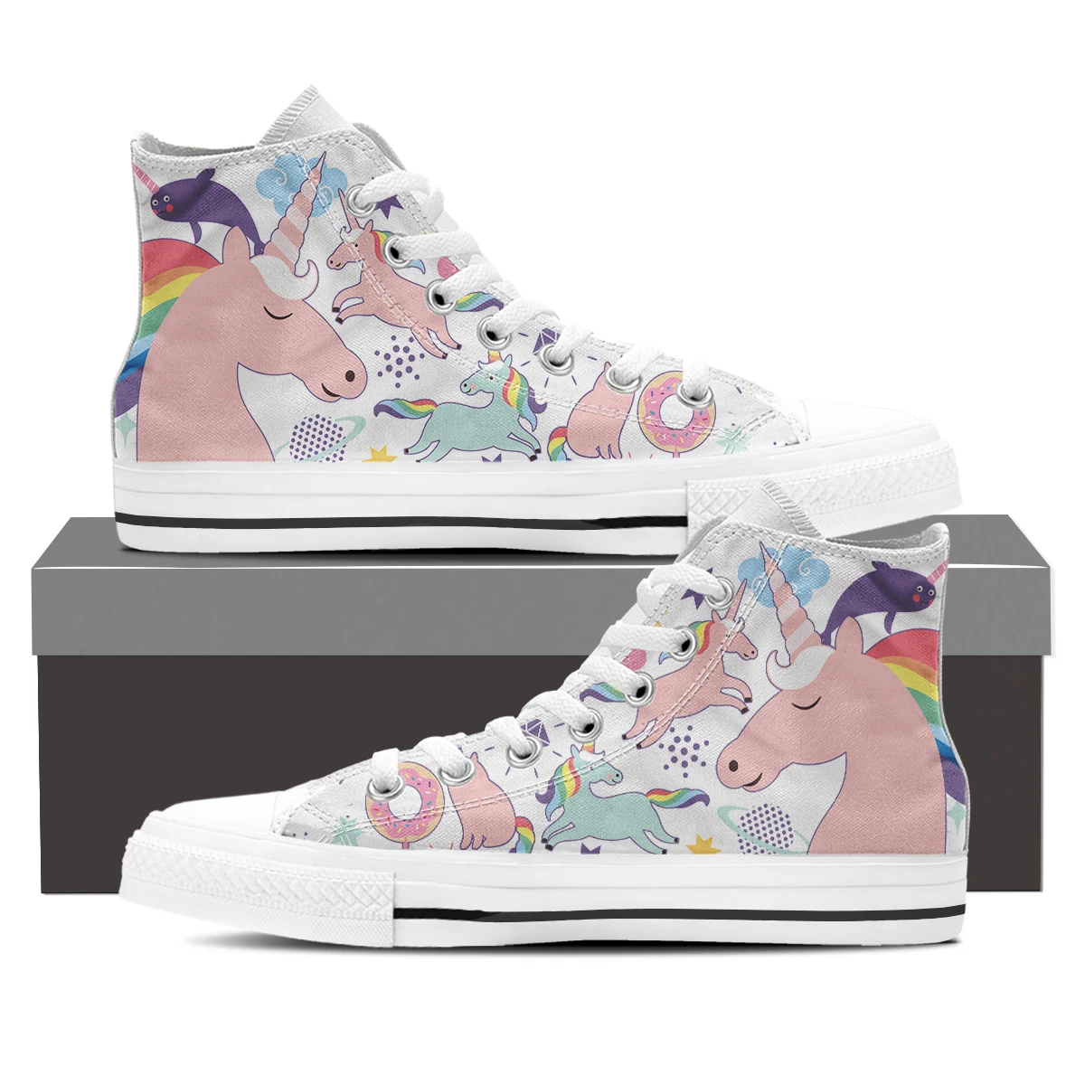 Nopersonality Pink Unicorn Printing High-top Canvas Shoes for Girls Women's Round Toe Lace-up Spring New Hot Sales Walking Shoes
Nopersonality Pink Unicorn Printing High-top Canvas Shoes for Girls Women's Round Toe Lace-up Spring New Hot Sales Walking Shoes