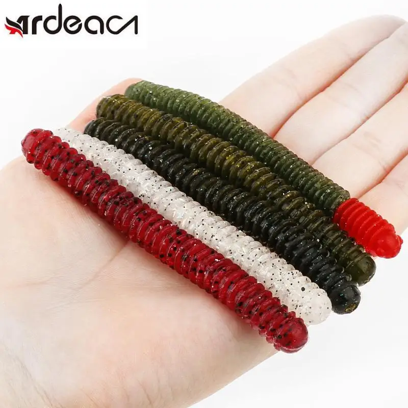 

ARDEA Earthworm Soft Bait 100mm/6.5g 6pcs Maggot Worm Trout Fishing Lure Artificial Simulation Silicone Wobblers Tackle