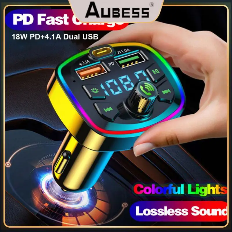 Mp3 Music Player Dual Usb Pd 18w Type-c 3.1a Colorful Ambient Light Fast Charging Hands-free Fm Transmitter Car Accessories
Mp3 Music Player Dual Usb Pd 18w Type-c 3.1a Colorful Ambient Light Fast Charging Hands-free Fm Transmitter Car Accessories