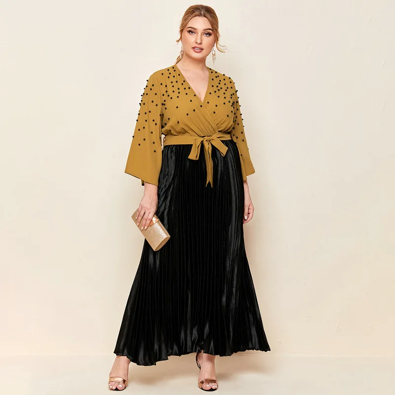 Fashion Black Slim African Long Dress Plus Size Long Sleeve Dress Loose Casual Women's Sexy V Neck African Clothing Spring 2022
Fashion Black Slim African Long Dress Plus Size Long Sleeve Dress Loose Casual Women's Sexy V Neck African Clothing Spring 2022