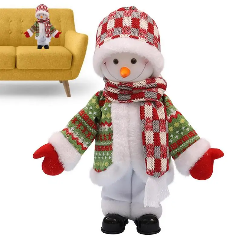 

30cm Christmas Singing Snowman Battery Operated Children Christmas Gift Electric Singing Doll Christmas Plush Toy For Decoration