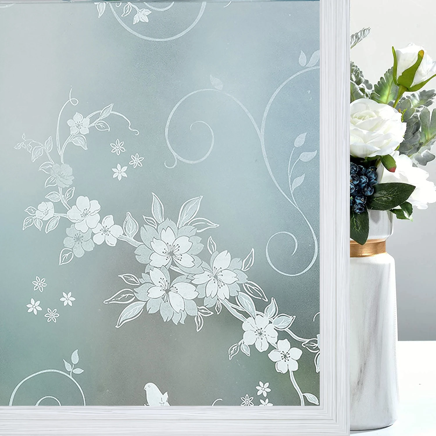 Matte Flower Frosted Window Film Stained Glass Vinyl Self Adhesive Film for Home Door Heat Control Tint UV Protective Sticker
Matte Flower Frosted Window Film Stained Glass Vinyl Self Adhesive Film for Home Door Heat Control Tint UV Protective Sticker