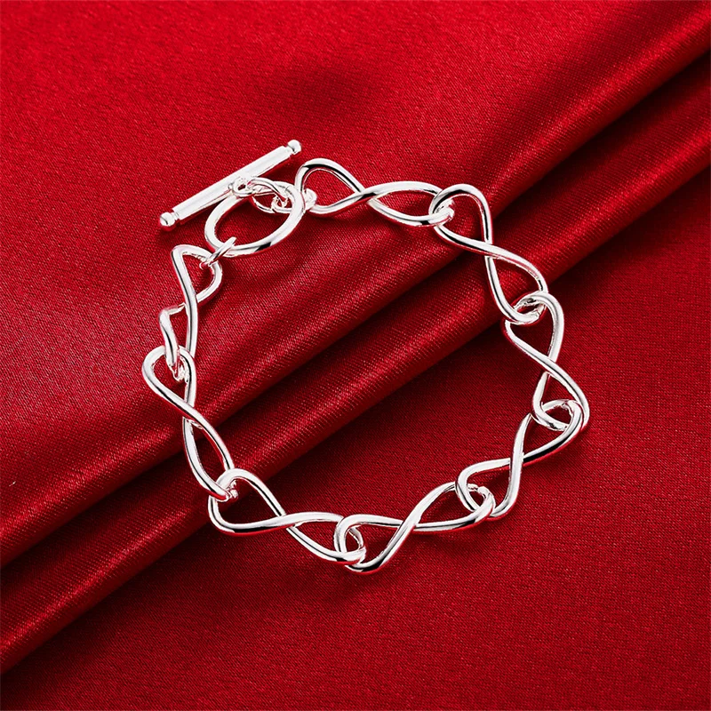 Fine 925 Sterling Silver twisted circle style shape chain Bracelet For Women luxury fashion party Wedding Jewelry lovers gift
Fine 925 Sterling Silver twisted circle style shape chain Bracelet For Women luxury fashion party Wedding Jewelry lovers gift