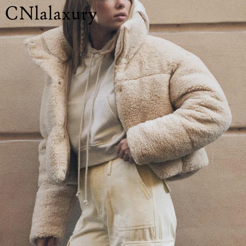 CNlalaxury Autumn Winter Woman Casual Jacket Long Sleeve Stand-up Collar Warm Short Jackets Lambswool Outerwear Griping Female
CNlalaxury Autumn Winter Woman Casual Jacket Long Sleeve Stand-up Collar Warm Short Jackets Lambswool Outerwear Griping Female