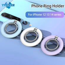 Magnetic Finger Ring Holder For iPhone 12 13 14 Series MagSafe Wireless Charge Removable Ultra-thin Metal Cell Phone Grip Stand