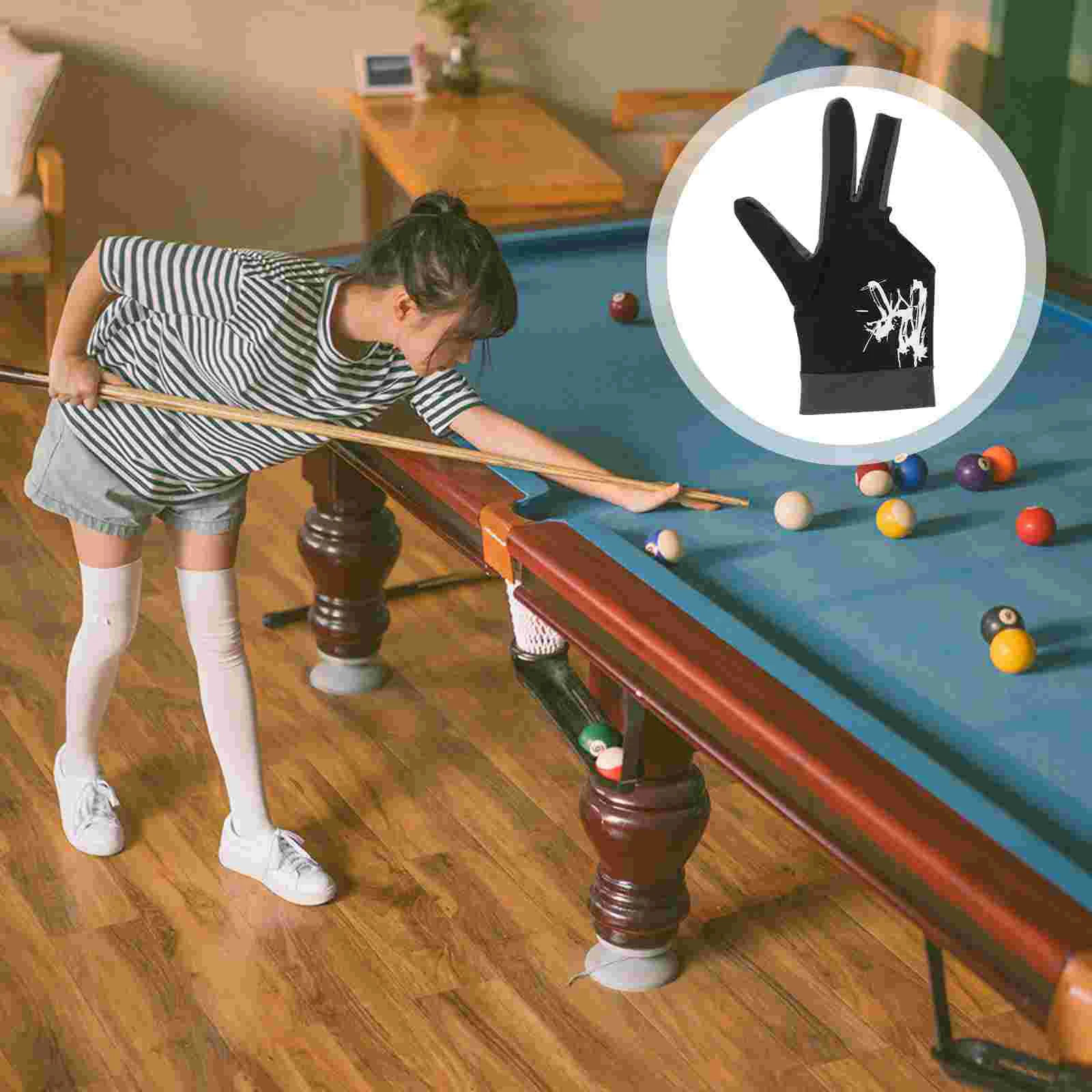 1pc Three-finger Billiard Glove Silicone Non-slip Elastic Left Hand Glove - Size L (Black) Supplies Cue
1pc Three-finger Billiard Glove Silicone Non-slip Elastic Left Hand Glove - Size L (Black) Supplies Cue