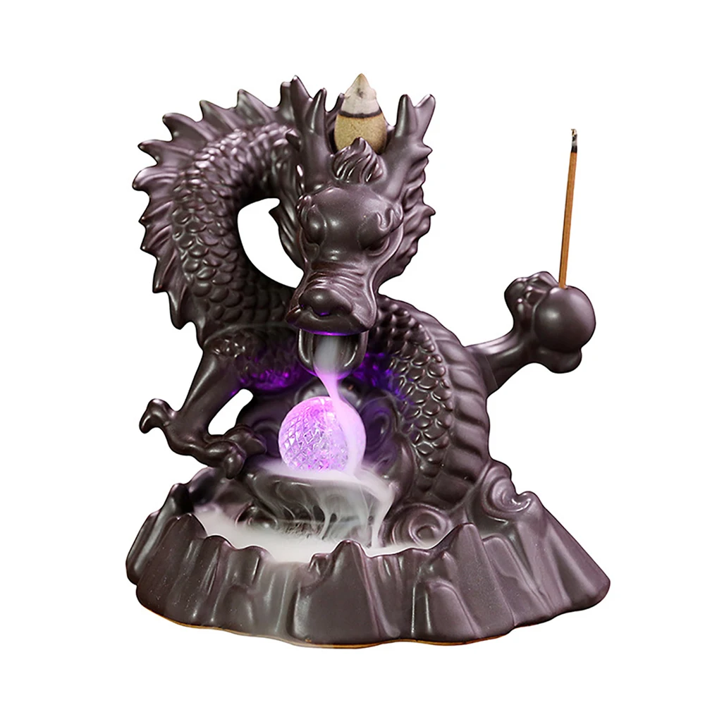 Ceramic Dragon Backflow Incense Burner Crystal Ball Color Changing LED Lamps Incense Waterfall Burner Bedroom Home Decor Craft
Ceramic Dragon Backflow Incense Burner Crystal Ball Color Changing LED Lamps Incense Waterfall Burner Bedroom Home Decor Craft