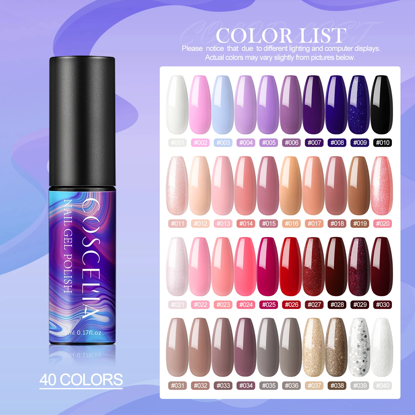 COSCELIA Gel Nail Polish 5ml Gel Semi Permanent Soak Off Varnishes Hybrid UV LED Nail Polish Lacquers For Nail Art Design
COSCELIA Gel Nail Polish 5ml Gel Semi Permanent Soak Off Varnishes Hybrid UV LED Nail Polish Lacquers For Nail Art Design