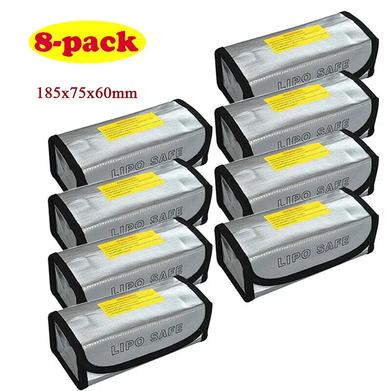 8pcs Fireproof Waterproof Lipo Battery Explosion Proof Safety Bag Fire Resistant for Lipo Battery FPV Racing Drone RC Model
8pcs Fireproof Waterproof Lipo Battery Explosion Proof Safety Bag Fire Resistant for Lipo Battery FPV Racing Drone RC Model