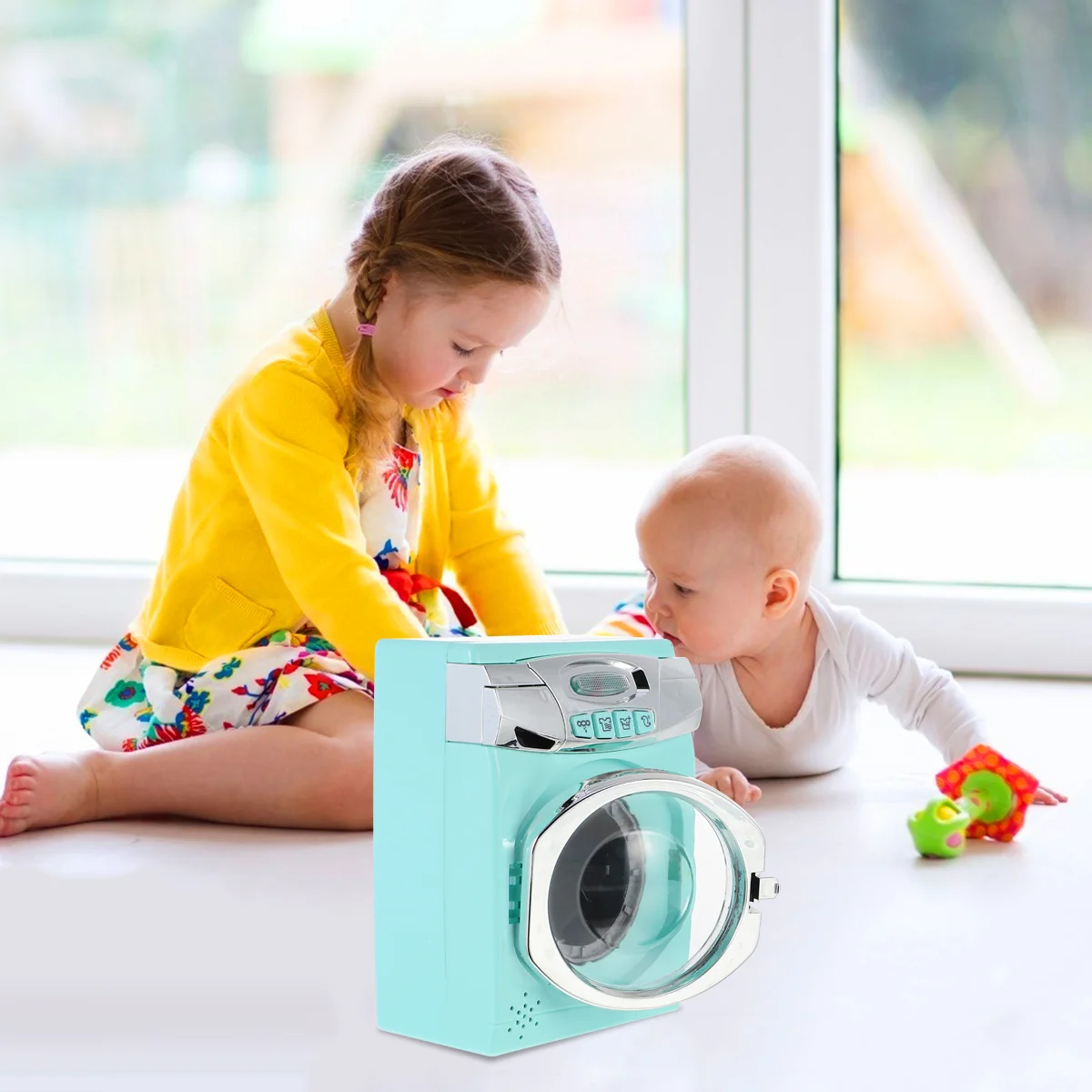 

Игрушка для стиральной машины, имитация бытовой техники, Детские Игрушки для раннего развития, детские машины в форме ролевых интерактивных пластиковых фигурок