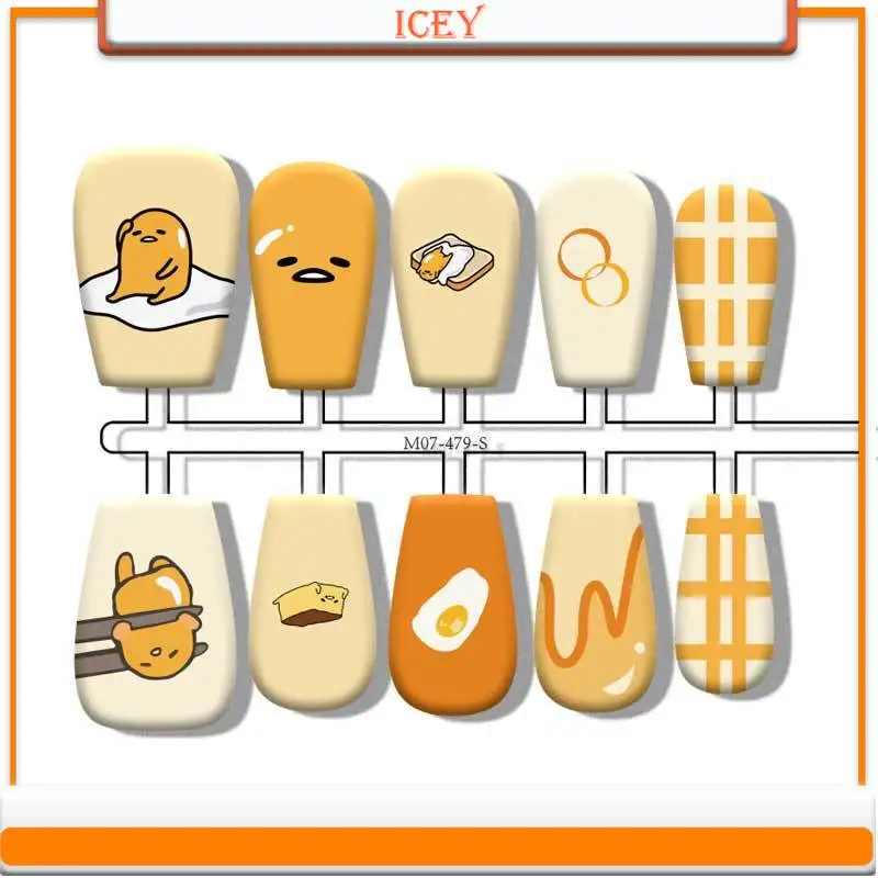 Icey Sanrio Яичный желт Брат Мультфильм Цветной рисунок Милая броня Готовая готовая