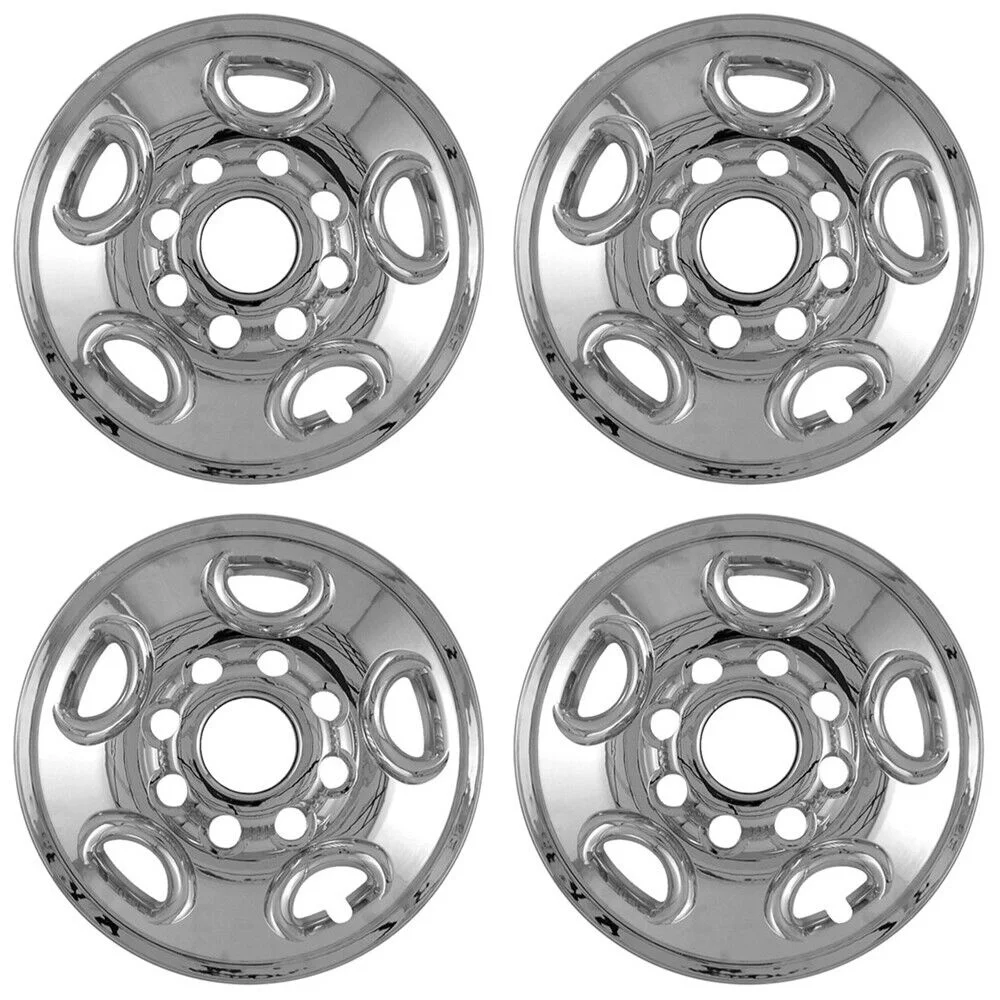 4 CHROME 16" 8 Lug Wheel Skins hubcaps Simulators Center Covers for Express Van
4 CHROME 16" 8 Lug Wheel Skins hubcaps Simulators Center Covers for Express Van