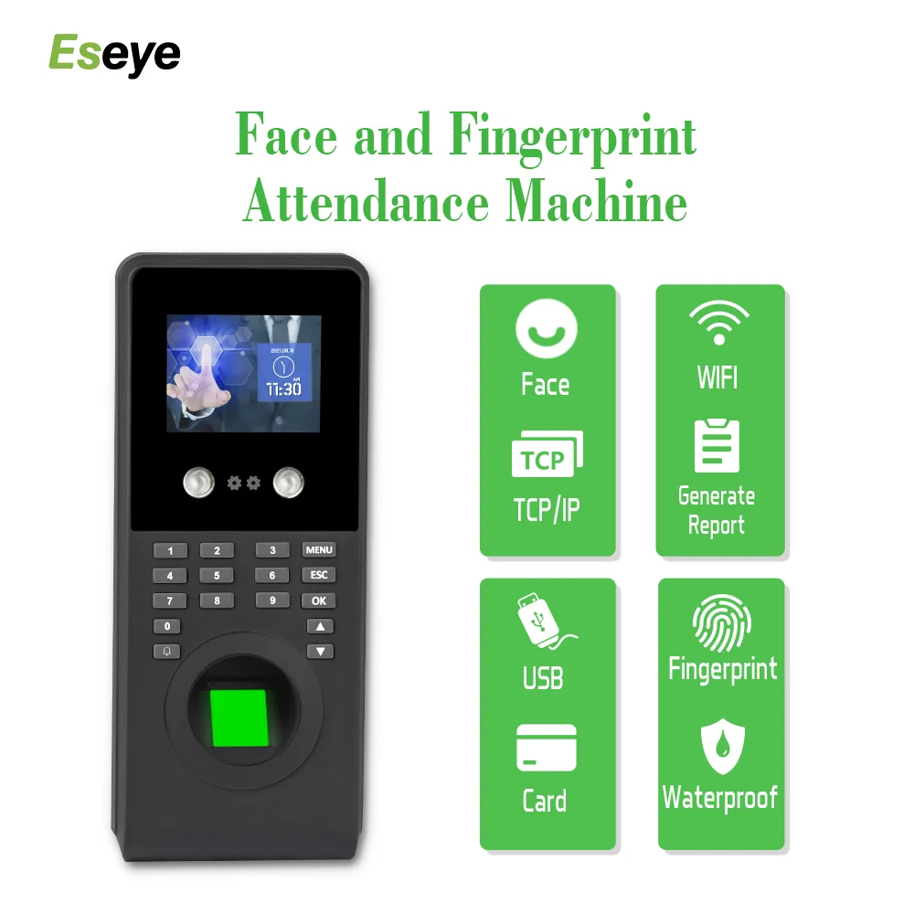

Eseye Biometric Attendance Systems Face Recognition Fingerprint RFID Access Control System Office Staff Attendance Machine WIFI