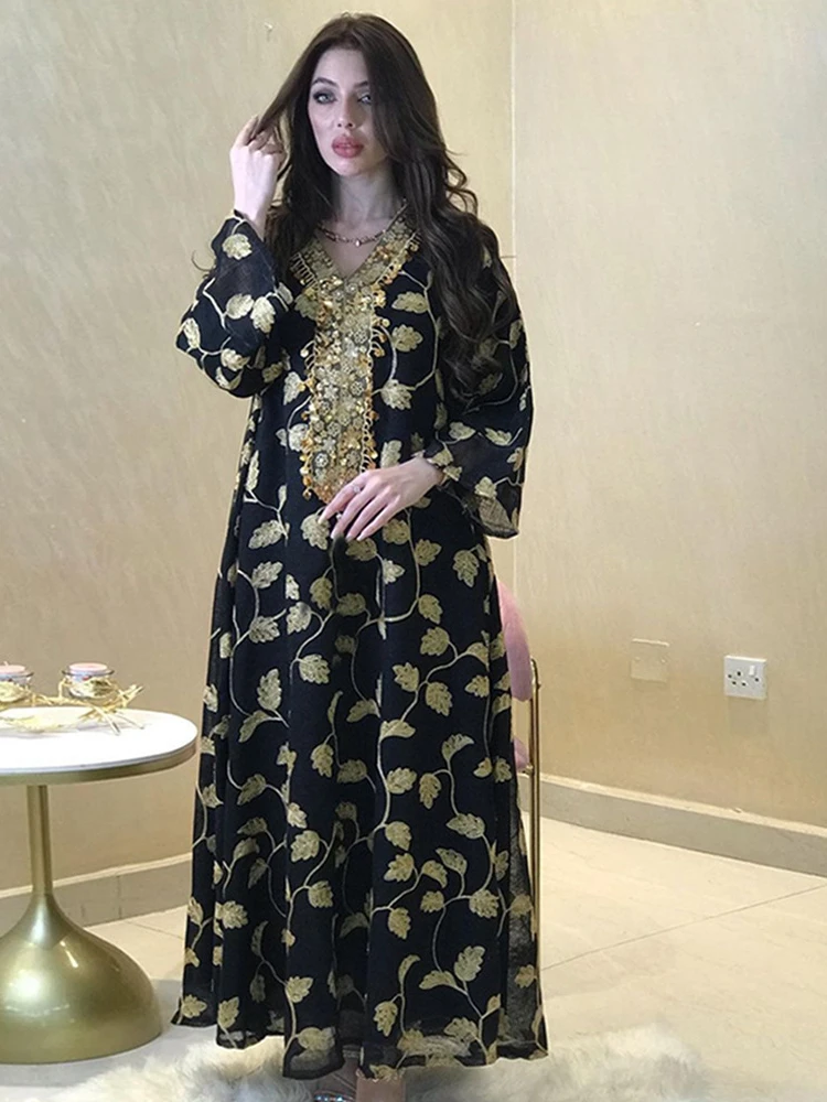 Turkey Muslim Abaya Dress Moroccan Kaftan Sequin Vestidos Dubai Women Jilbab Caftan Ramadan Abayas Musulman Eid Islamic Clothing
Turkey Muslim Abaya Dress Moroccan Kaftan Sequin Vestidos Dubai Women Jilbab Caftan Ramadan Abayas Musulman Eid Islamic Clothing