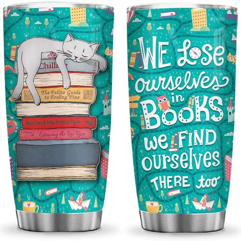 20oz Lose Ourselves in Books Tumbler Cup with Lid Double Wall Vacuum Thermos Insulated Travel Coffee Mug for Book Lover
20oz Lose Ourselves in Books Tumbler Cup with Lid Double Wall Vacuum Thermos Insulated Travel Coffee Mug for Book Lover