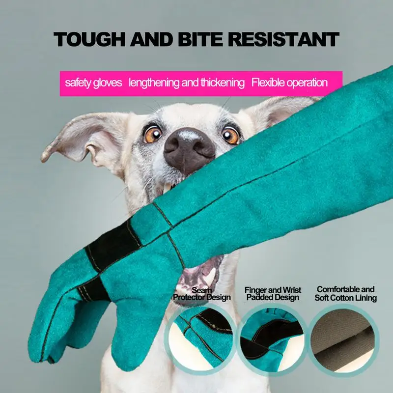 

Перчатки с животными, кожаные защитные перчатки против укусов, многофункциональные перчатки с защитой от обрезания и заусенцев для обработки домашних животных