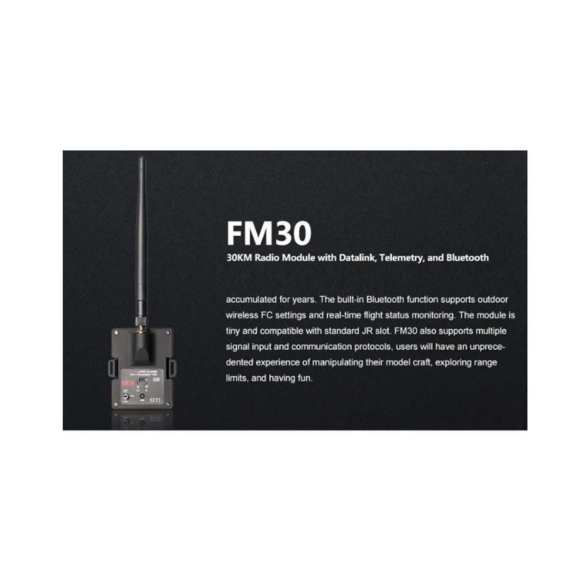 30KM Long Range SIYI FM30 Radio Module with Datalink Telemetry Receiver OpenTX Racing Drones 2.4G FM30 (A)
30KM Long Range SIYI FM30 Radio Module with Datalink Telemetry Receiver OpenTX Racing Drones 2.4G FM30 (A)