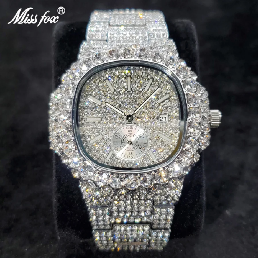 MISSFOX New Diamond Watch For Men Luxury Classic Ice Out Watches Hip Hop Fashion Top Brand AAA Silver Clock Best Selling Product
MISSFOX New Diamond Watch For Men Luxury Classic Ice Out Watches Hip Hop Fashion Top Brand AAA Silver Clock Best Selling Product