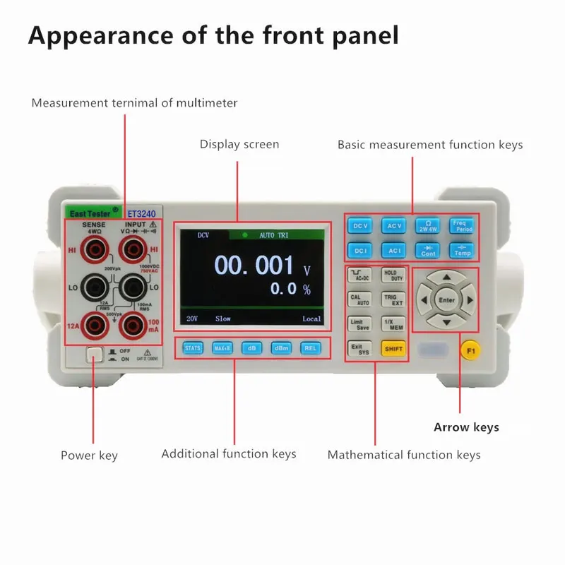 Automatic Digital Multimeter Counts 3.5 Polegated ET3240 TFT High Precision Desktop Multimeter Tester EU Plug
Automatic Digital Multimeter Counts 3.5 Polegated ET3240 TFT High Precision Desktop Multimeter Tester EU Plug