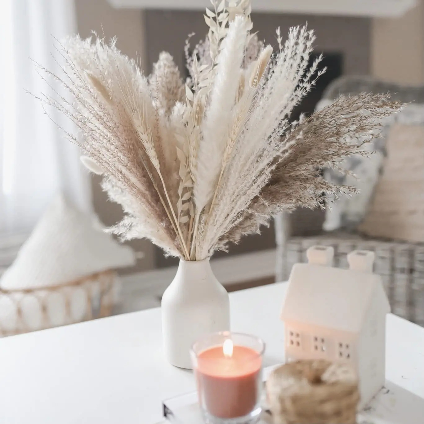 30pcs Dried Pampas Grass Premium Dry Bouquet with Naturally Pampa for Boho Home Decor Wedding Decoration DIY Small Reed Plants
30pcs Dried Pampas Grass Premium Dry Bouquet with Naturally Pampa for Boho Home Decor Wedding Decoration DIY Small Reed Plants