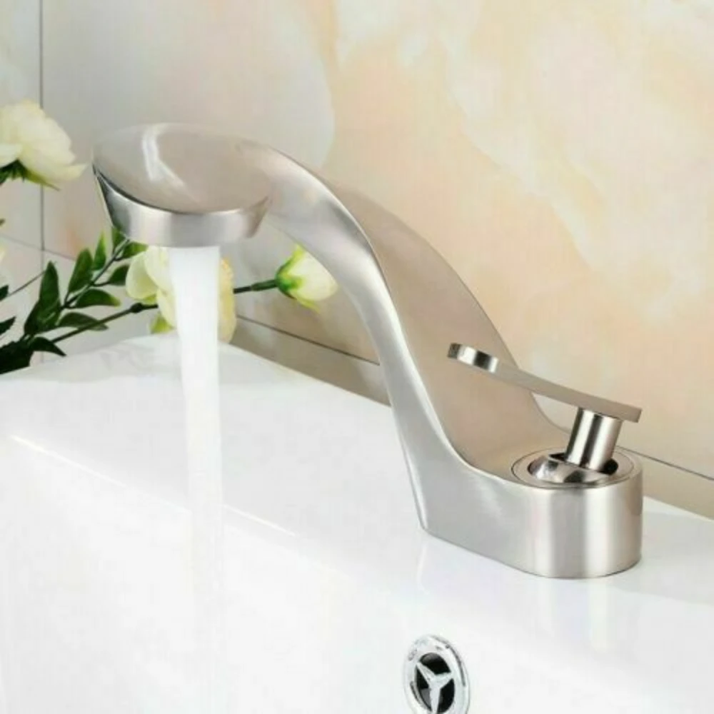 Modern Single Hole 1Handle Brushed Nickel Bathroom Sink Faucet Brass Basin Mixer
Modern Single Hole 1Handle Brushed Nickel Bathroom Sink Faucet Brass Basin Mixer