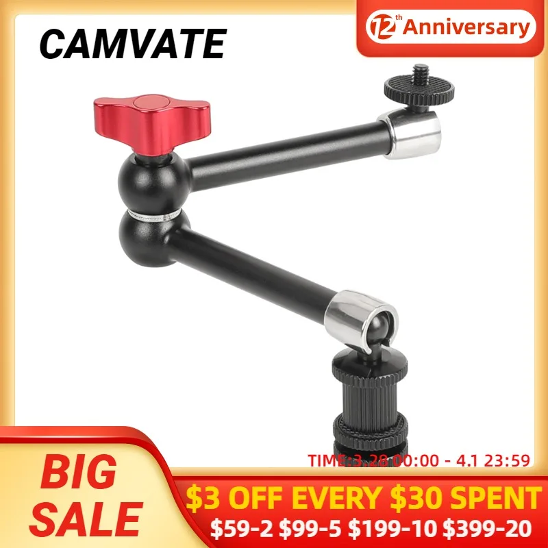 Шарнирный магический рычаг CAMVATE 11 дюймов с резьбой 1/4-20 и башмаком для ЖК-монитора, клетки, видеосъемки, поддержки вспышки
Шарнирный магический рычаг CAMVATE 11 дюймов с резьбой 1/4-20 и башмаком для ЖК-монитора, клетки, видеосъемки, поддержки вспышки
