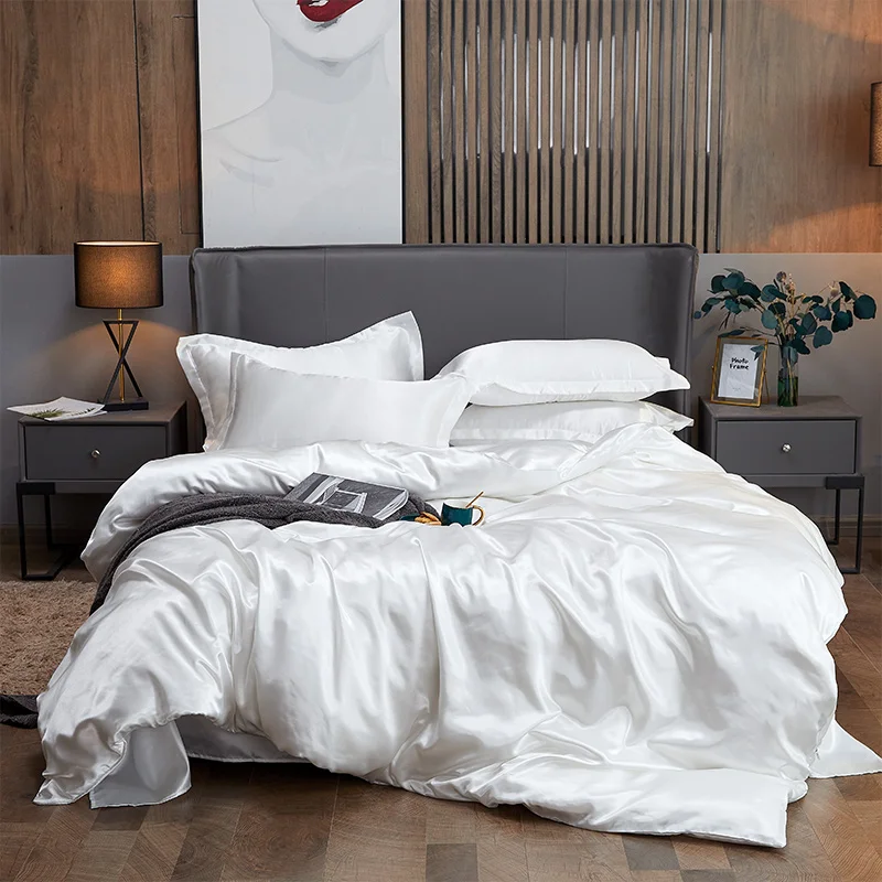 Rayon Satin Bedding Set Solid Color Luxury Bedding Kit White Duvet Cover Set Twin Queen King Size Bed Set 2pcs/3pcs/4pcs
Rayon Satin Bedding Set Solid Color Luxury Bedding Kit White Duvet Cover Set Twin Queen King Size Bed Set 2pcs/3pcs/4pcs