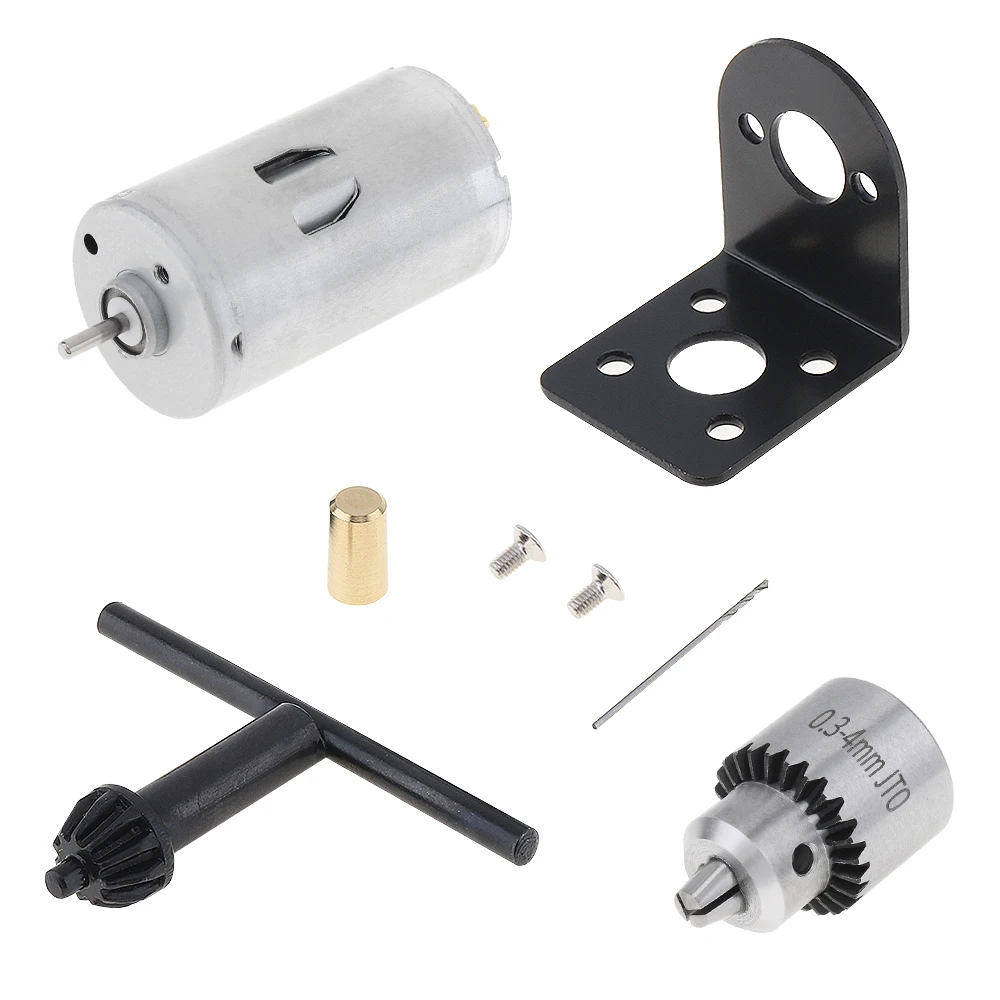 DC 12-24V 20000 rpm 395 Motor Bench Drill with 0.3-4mm JTO Chuck and Mounting Bracket Lathe Press Motor Tool Set
DC 12-24V 20000 rpm 395 Motor Bench Drill with 0.3-4mm JTO Chuck and Mounting Bracket Lathe Press Motor Tool Set