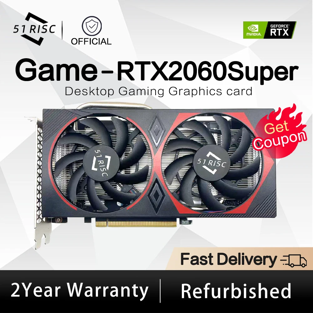 SHELI 51RISC GeForce RTX2060Super 8GB GDDR6 PCIE16 Video card RTX2060 6G for Computer office Components Graphics Cards gaming
SHELI 51RISC GeForce RTX2060Super 8GB GDDR6 PCIE16 Video card RTX2060 6G for Computer office Components Graphics Cards gaming