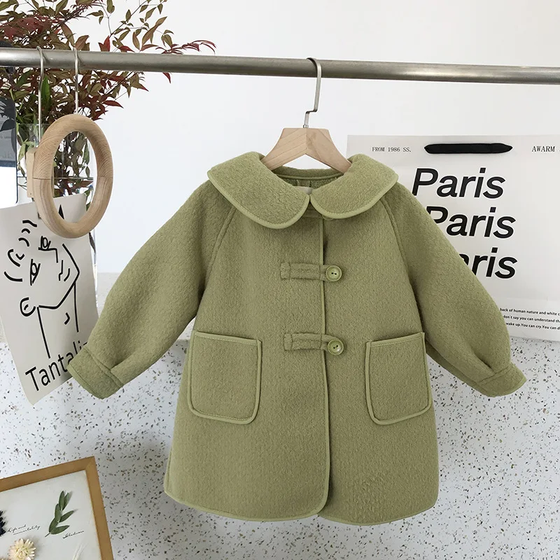 

Melario Baby Girl Winter Vintage Woolen Overcoat Kids Loose Single Breasted Princess Thick Warm Outwear Baby Girl Winter Clothes