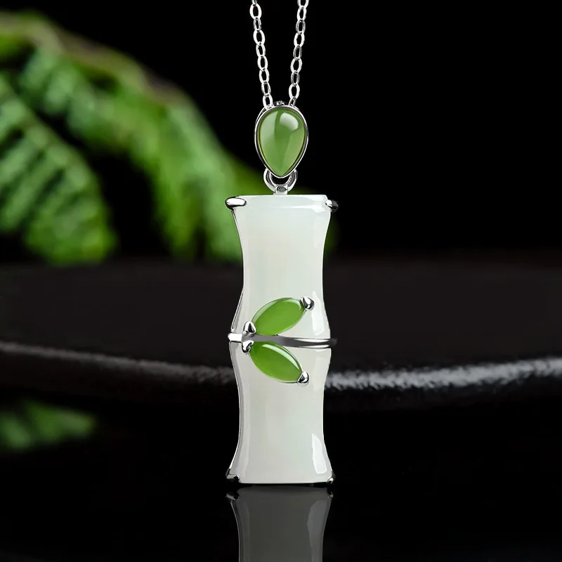 Mai Chuang/Hand Carved/ Hetian Jade Inlay Bamboo/Necklace Pendant Fashion Elegant Jewelry Personality Men and Women Couple Gift
Mai Chuang/Hand Carved/ Hetian Jade Inlay Bamboo/Necklace Pendant Fashion Elegant Jewelry Personality Men and Women Couple Gift