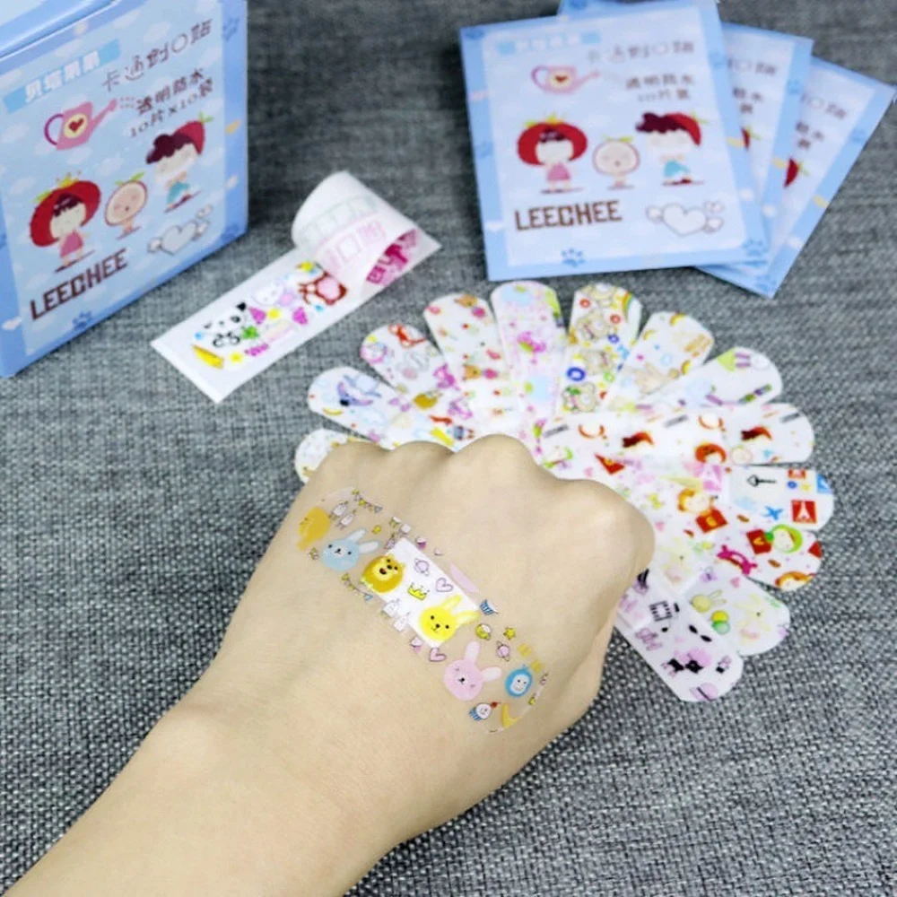 

120pcs/lot Wound Healing Adhesive Medical Plaster Strips Cute Kawaii Patterned Patches Bandages Survival Equipment for Children