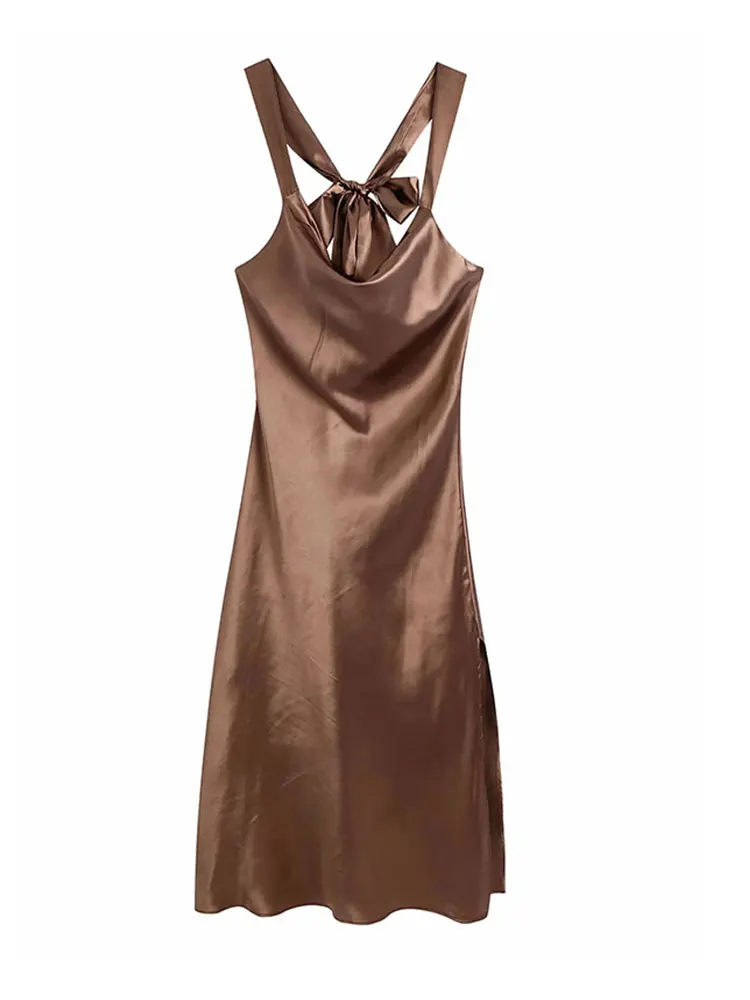 Nlzgmsj ZBZA Women 2022 Sexy Sleeveless Khaki Solid Strappy Satin Party Dresses Summer Satin Halter Midi Dress Women
Nlzgmsj ZBZA Women 2022 Sexy Sleeveless Khaki Solid Strappy Satin Party Dresses Summer Satin Halter Midi Dress Women