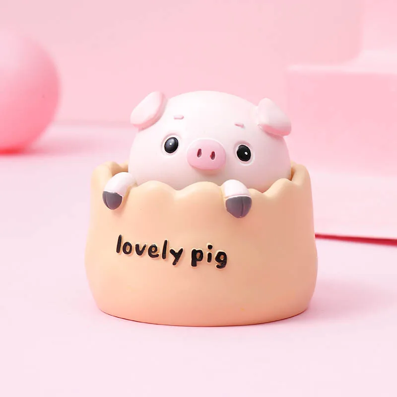 

Car supplies cute pig shaking head resin figure car decoration center console car interior decoration gifts