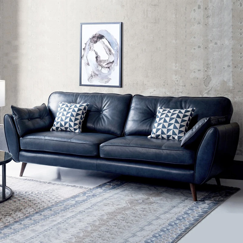 Nordic leather sofa small living room leather sofa office vintage dark green oil wax leather
Nordic leather sofa small living room leather sofa office vintage dark green oil wax leather
