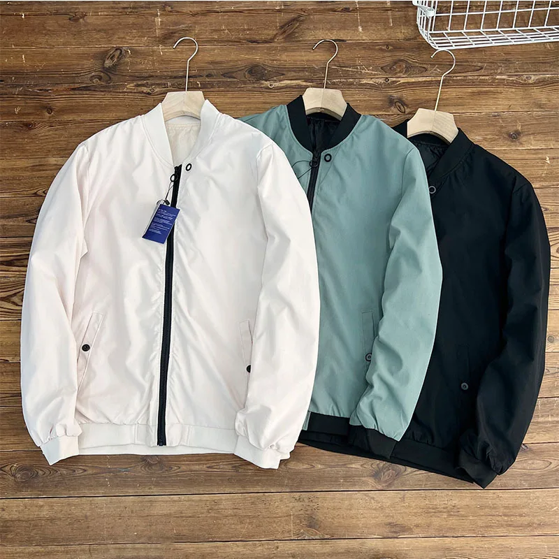 Men's Jacket Coat Simple Fashion No Ironing Spring and Autumn Thin Nylon Badge Small Stand Collar Jacket Simple Side Pockets 3 C
Men's Jacket Coat Simple Fashion No Ironing Spring and Autumn Thin Nylon Badge Small Stand Collar Jacket Simple Side Pockets 3 C