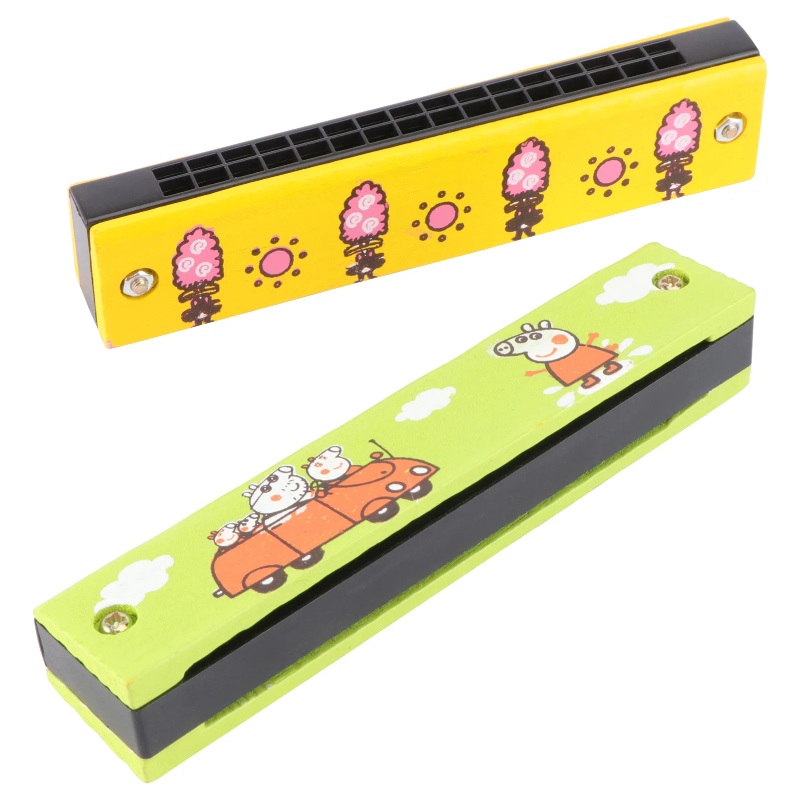 2pcs 16 Holes Harmonica Toys Cartoon Wooden Harmonica Funny Musical Instruments for Children Kids (Random Color) Baby toys
2pcs 16 Holes Harmonica Toys Cartoon Wooden Harmonica Funny Musical Instruments for Children Kids (Random Color) Baby toys