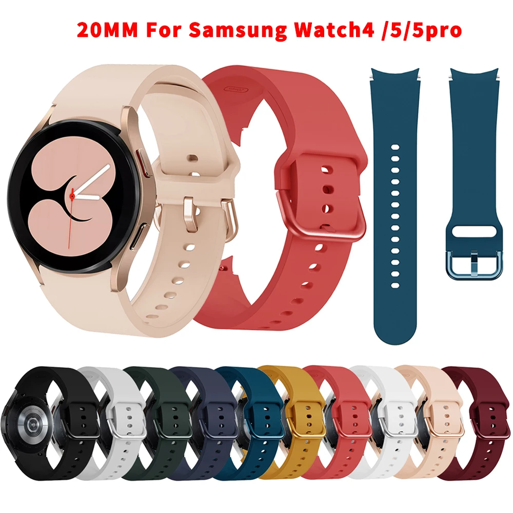 

Watchband Strap For Samsung Galaxy Watch 4 Classic 46mm 42mm/Watch4 44mm 40mm Band Silicone 20mm Smartwatch Wristbands Bracelet