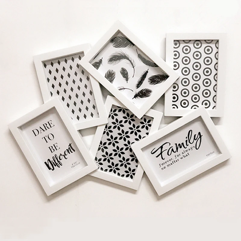 Creative 6-inch Combination Wall Mounted Photo Frame Irregular Splicing Connected Frame Hanging Photo Wall In Living Room
Creative 6-inch Combination Wall Mounted Photo Frame Irregular Splicing Connected Frame Hanging Photo Wall In Living Room