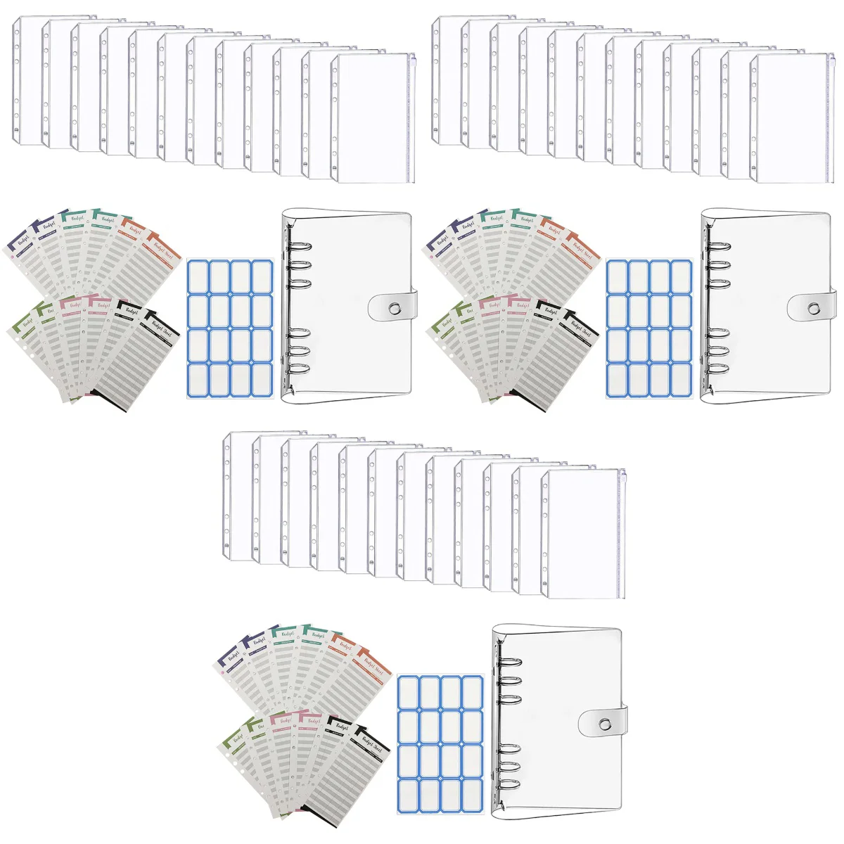 3 Sets Loose-leaf Budget Binder With Replacement Sheet Cash Notepad for Planning(A6)
3 Sets Loose-leaf Budget Binder With Replacement Sheet Cash Notepad for Planning(A6)