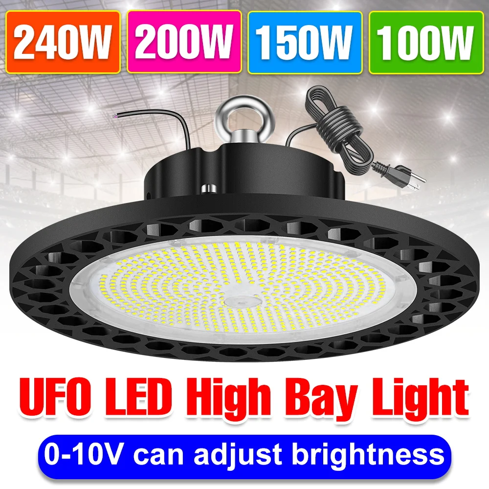 

LED Lamp UFO LED High Bay Light 220V Ceiling Light Bulb 100W 150W 200W 240W Industrial Warehouse High Power Lighting For Garage