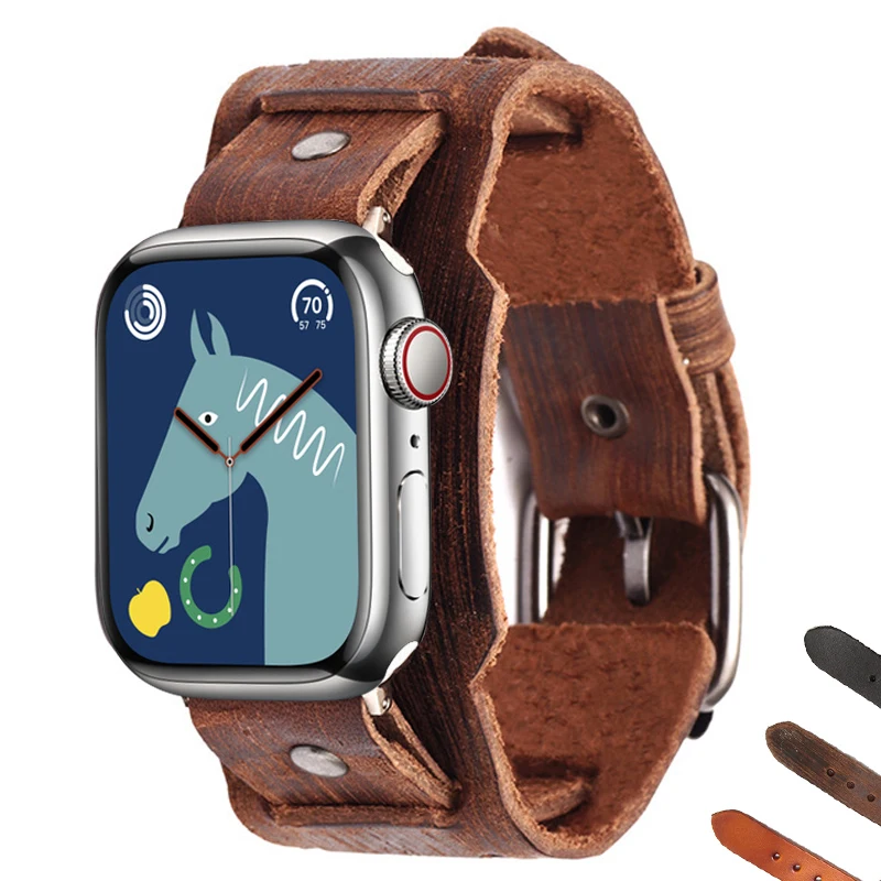 Strap for Apple watch band 49mm 44mm 40mm 45mm 41mm Genuine Leather Retro bracelet Apple watch Series 3 4 5 se 6 7 8 Ultra
Strap for Apple watch band 49mm 44mm 40mm 45mm 41mm Genuine Leather Retro bracelet Apple watch Series 3 4 5 se 6 7 8 Ultra
