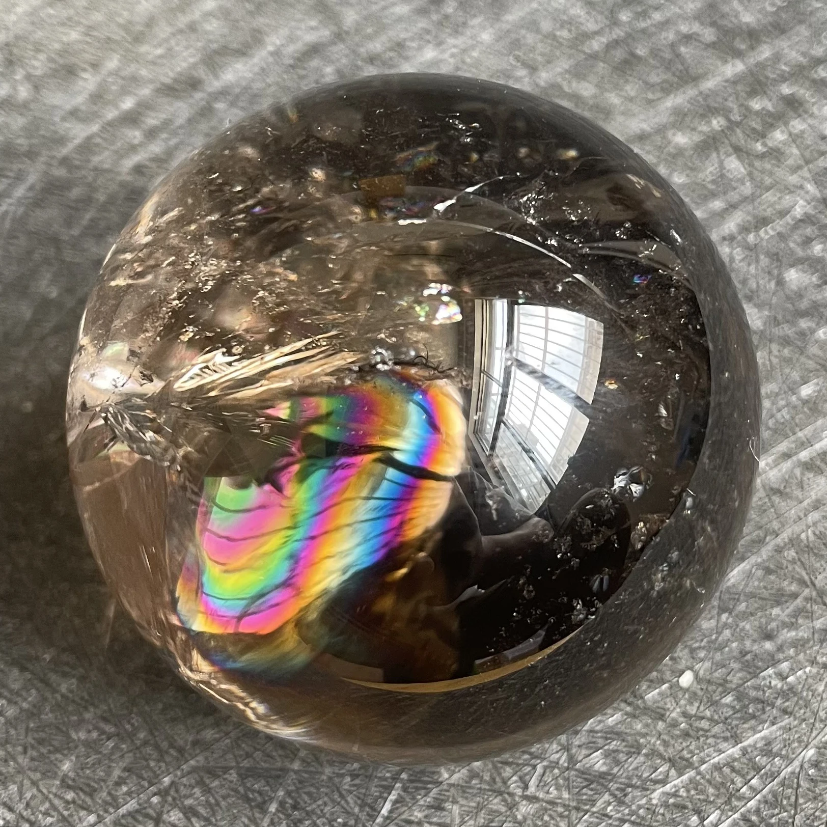 

212 г натуральный камень, дымчатый хрустальный шар, семейная Сфера, полированный камень, восстанавливающий Исцеление Рейки