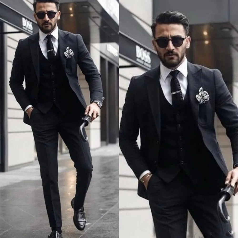 Boss Men Suits for Wedding Lapel Gentle Groom Wear Slim Fit Groomsmen Wedding Tuxedos 3 Piece Jacket Pants Vest Best Man Blazer
Boss Men Suits for Wedding Lapel Gentle Groom Wear Slim Fit Groomsmen Wedding Tuxedos 3 Piece Jacket Pants Vest Best Man Blazer