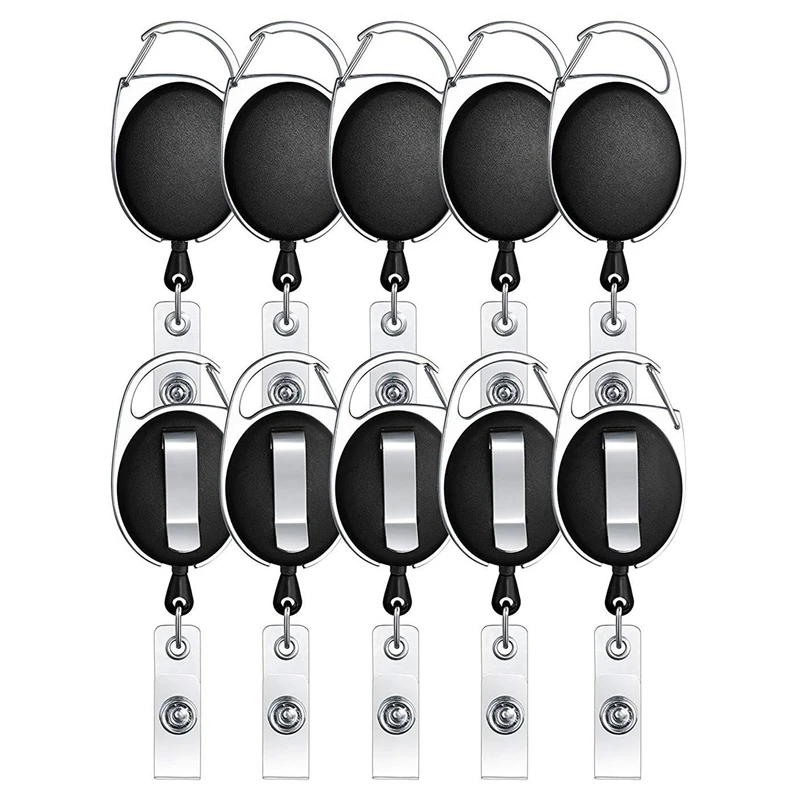 20 Packs Of Retractable Badge Holders With Carabiner Reel Holder And Key Ring, Key Holder For ID Card, Black
20 Packs Of Retractable Badge Holders With Carabiner Reel Holder And Key Ring, Key Holder For ID Card, Black